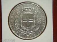 5 Lire 1844 Italy (Sardinia) / Sardinia Italy - XF