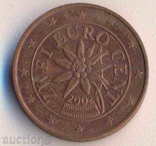 Австрия 2 евроцента 2002 година еделвайс