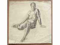 813 Unknown author nude body pencil P.50 / 50cm