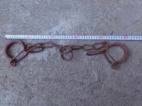 Auction Old hand-forged shackles, chains, fetters, iron shackles Auction Old hand-forged shackles, chains, fetters, iron shackles
