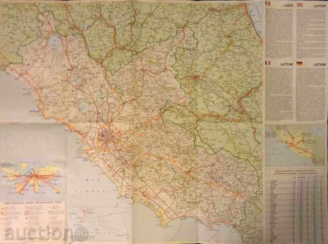 Стара туристическа карта  Лацио