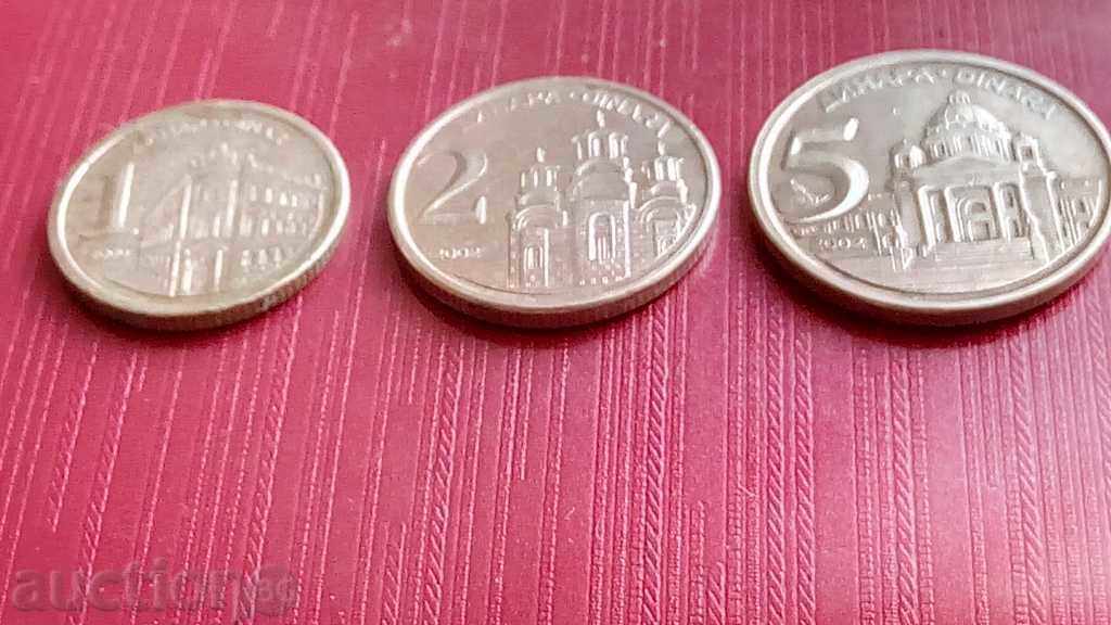 Лот три монети от Сърбия