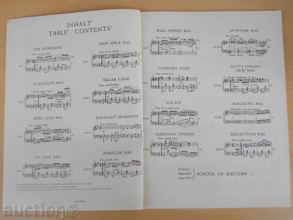 Delivery of The book "RAGTIMES FÜR KLAVIER - II - SCOTT JOPLIN" - 78 pp. Delivery of The book "RAGTIMES FÜR KLAVIER - II - SCOTT JOPLIN" - 78 pp.