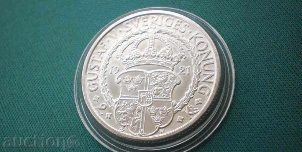 Licitație Suedia 2 coroane 1921 UNC