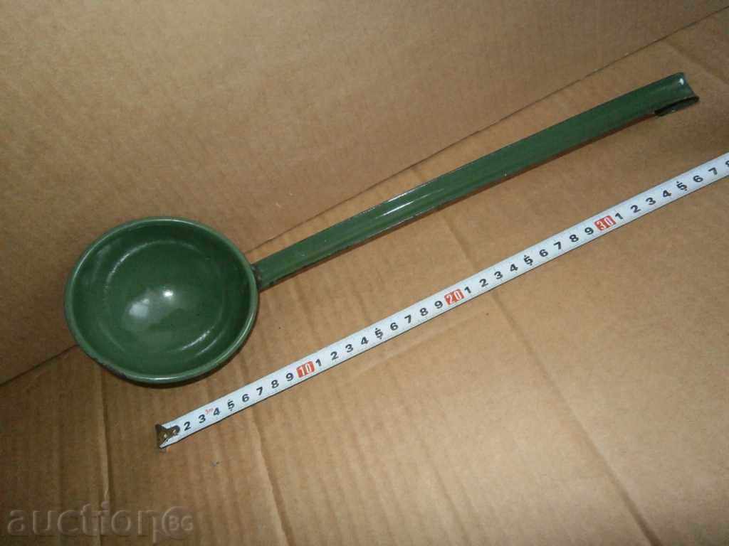 Antique enamel ladle vintage retro