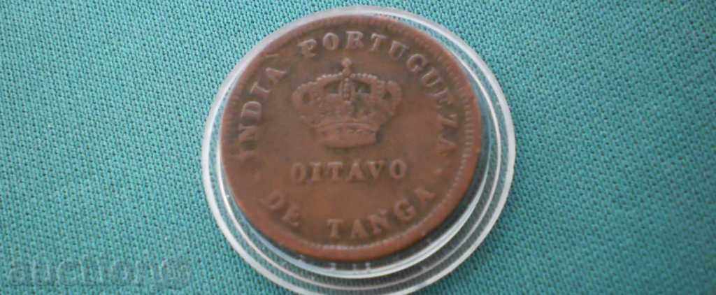 Licitație Portugheză India 1/8 Tanga 1886 RRR