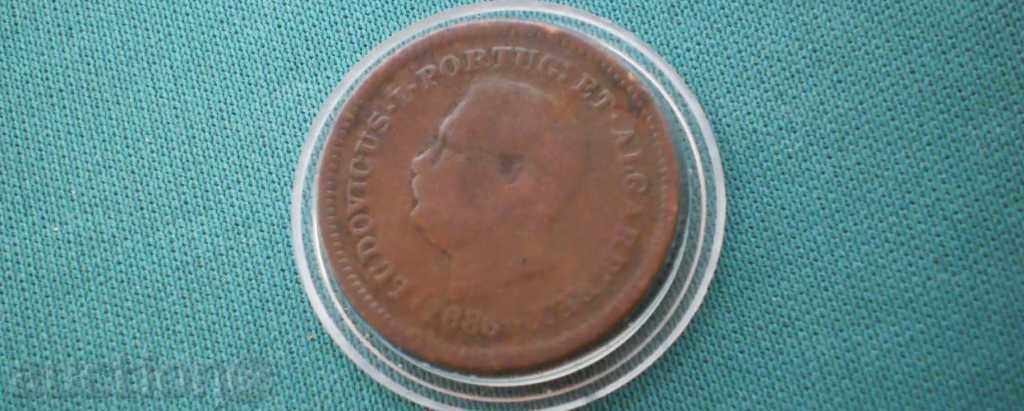Portugheză India 1/8 Tanga 1886 RRR - 6