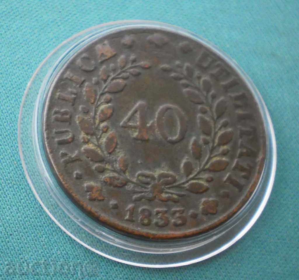 Portugalia 40 Ray 1833 32.3g. RR cu preț € 35.79 | 70.00 BGN Portugalia 40 Ray 1833 32.3g. RR cu preț € 35.79 | 70.00 BGN