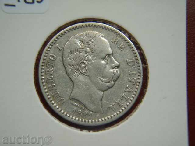 2 Lire 1881 Italia - VF+ cu preț € 25.89 | 50.64 BGN