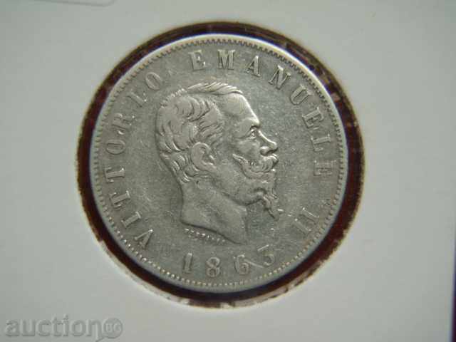 2 Lire 1863 Italy - VF+ with price 55.89 BGN | € 28.58 2 Lire 1863 Italy - VF+ with price 55.89 BGN | € 28.58