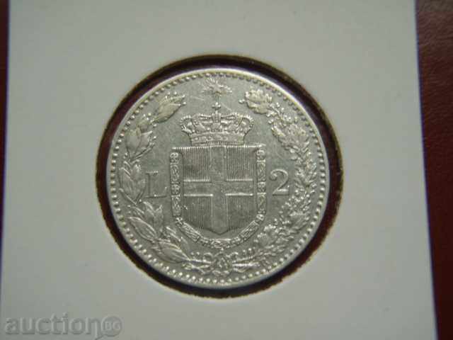 2 Lire 1884 Italia - XF