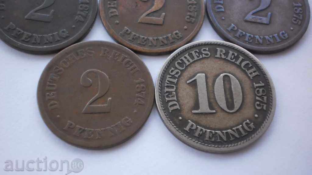 Licitație Lot Pfennig german 1874 - 1875