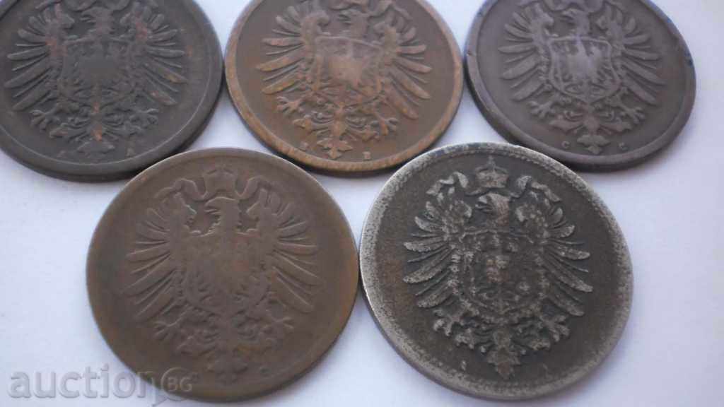 Lot Pfennig german 1874 - 1875 - 6