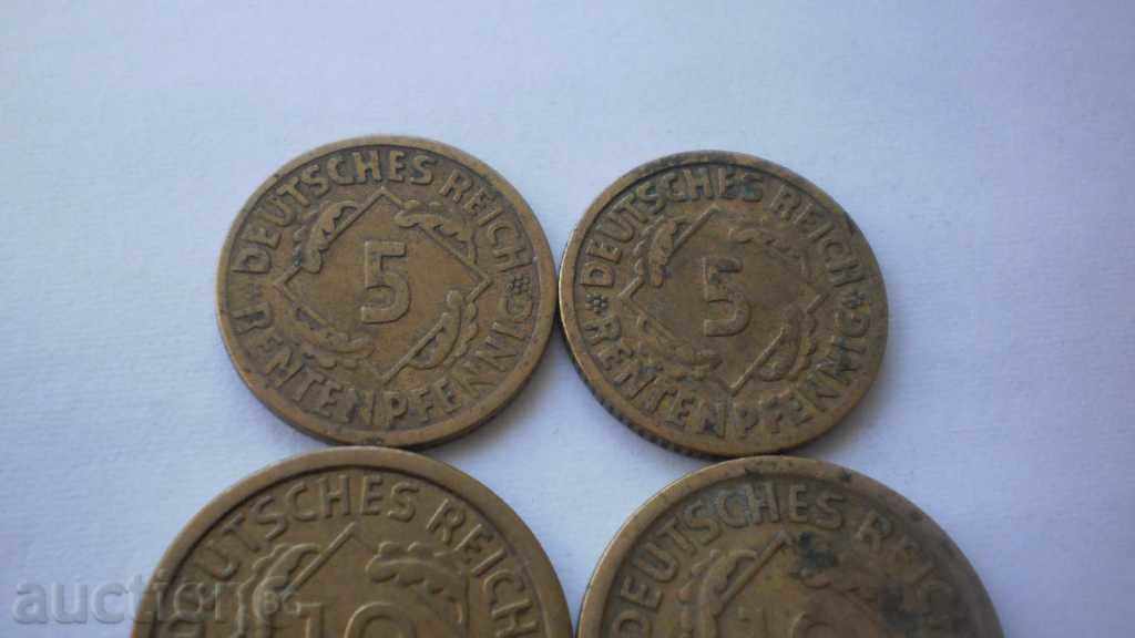 Lot pfennig germană 1924 cu preț € 5.11 | 9.99 BGN