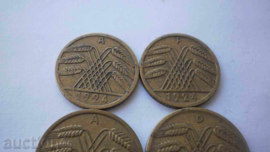 Lot pfennig germană 1924 - 5