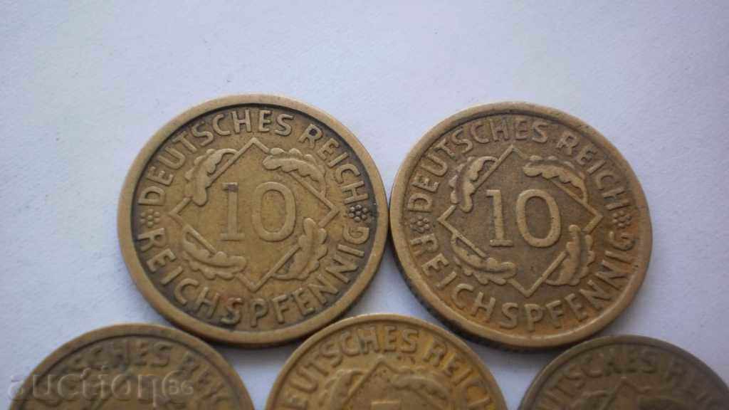 Lot Pfennig german 1925 - 1929 cu preț € 5.62 | 10.99 BGN