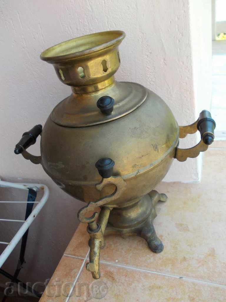 Auction  Old brass samovar