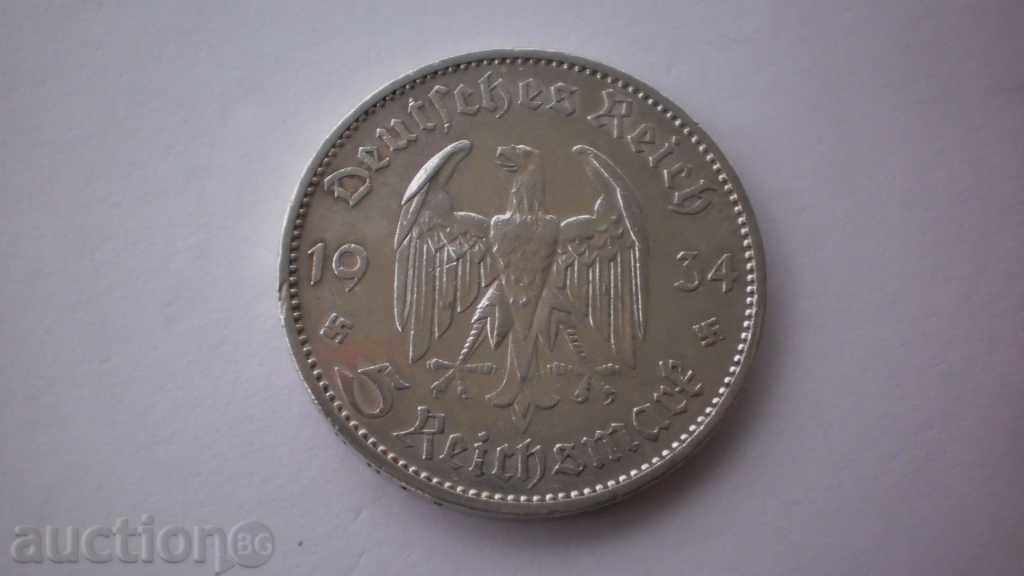 Germania III Reich 5 Timbre 1934 O monedă rară cu preț € 30.68 | 60.00 BGN