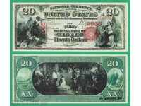 (¯` '• .¸ (reproduction) US $ 20 1889 UNC¸. •' ´¯)
