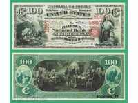 (¯` '• .¸ (reproducere) 100 US $ 1865 UNC¸. •' ´¯)