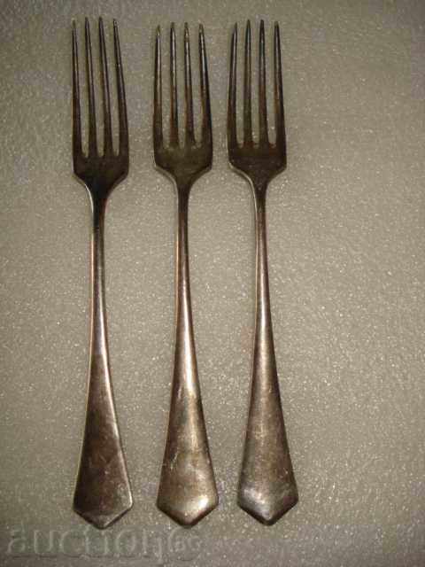 OLD SILVER 3 PIECES OF GREAT FORKS GOWE 90 30
