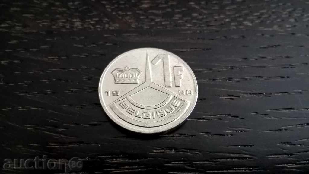 Монета - Белгия - 1 франк | 1990г.