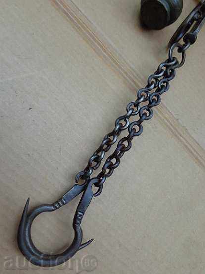 Auction Ottoman scales with top, scale, weights, wrought iron Auction Ottoman scales with top, scale, weights, wrought iron