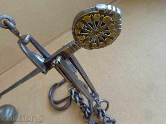 Ottoman scales with top, scale, weights, wrought iron - 5 Ottoman scales with top, scale, weights, wrought iron - 5