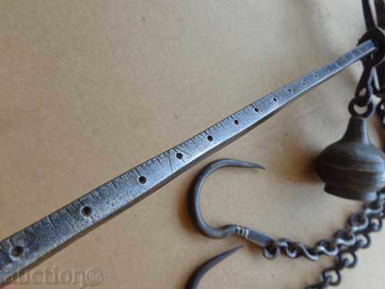 Ottoman scales with top, scale, weights, wrought iron - 6 Ottoman scales with top, scale, weights, wrought iron - 6