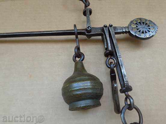 Ottoman scales with top, scale, weights, wrought iron - 7 Ottoman scales with top, scale, weights, wrought iron - 7