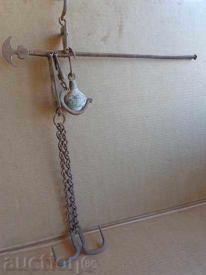 Ottoman scales with top, scale, weights, wrought iron - 5