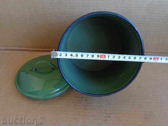 Enamelled cane with lid, enamelled container Colombia, Bulgaria - 6 Enamelled cane with lid, enamelled container Colombia, Bulgaria - 6