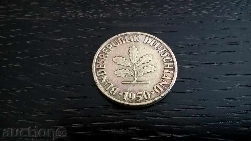 Coin - Germany - 10 pennies 1950; series J with price 0.80 BGN | € 0.41 Coin - Germany - 10 pennies 1950; series J with price 0.80 BGN | € 0.41