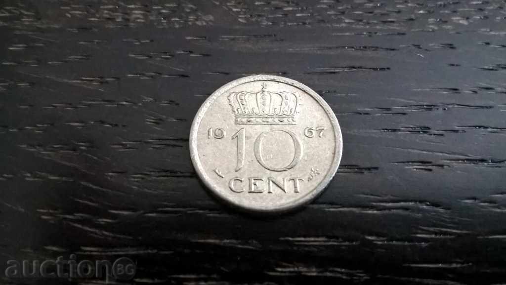 Moneda - Țările de Jos - 10 cenți | 1967.