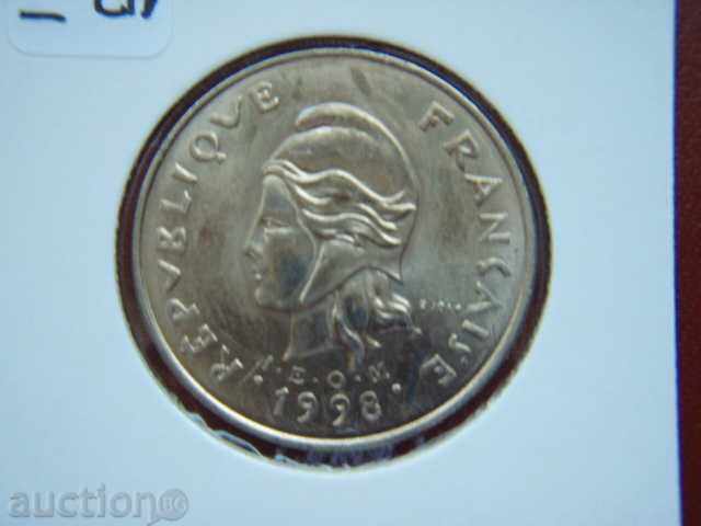 100 Franci 1998 Polinezia Franceză (Polinezia Franceză) - Unc cu preț € 4.29 | 8.39 BGN