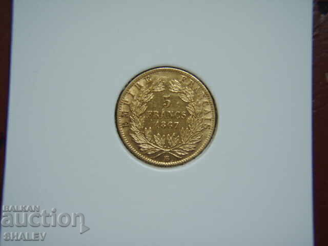 Livrarea 5 franci 1867 BB Franța (5 franci Franța) - AU (aur)