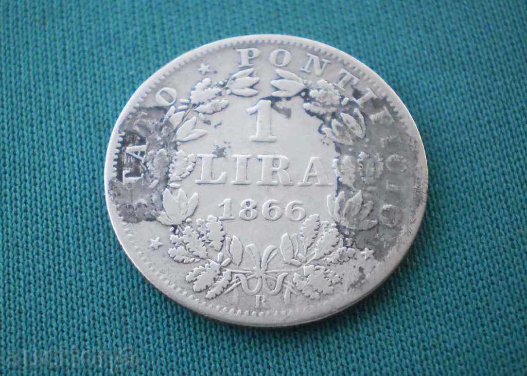 Licitație Vatican - Pius IX AN XXI 1 Pound 1866 R