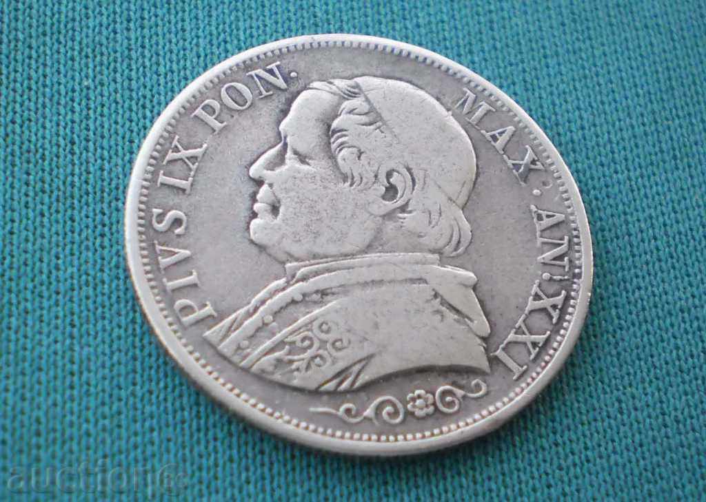 Vatican - Pius IX AN XXI 1 Pound 1866 R - 5