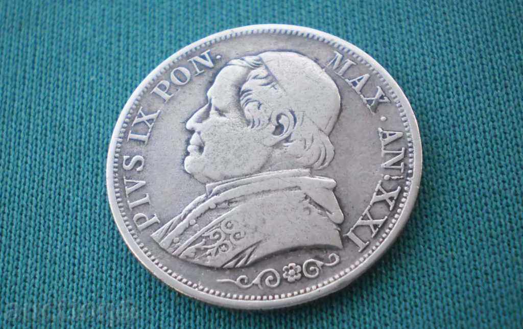 Vatican - Pius IX AN XXI 1 Pound 1866 R - 6
