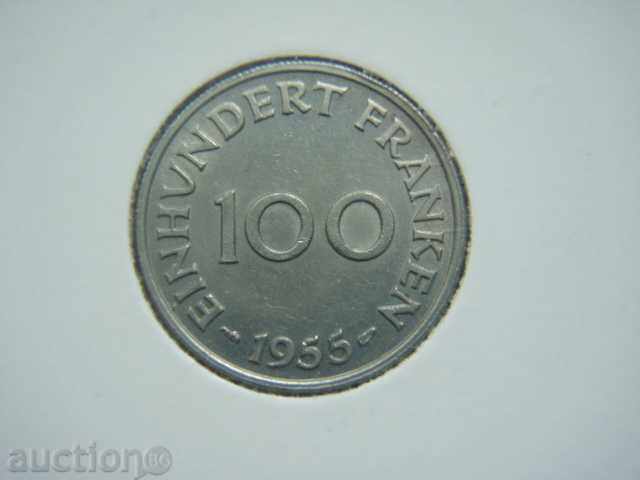 100 Franken 1955 Saarland (Germania) / 1 / - XF 100 Franken 1955 Saarland (Germania) / 1 / - XF