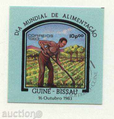 Клеймован блок Ден на прехраната 1983 от Гвинея Бисау