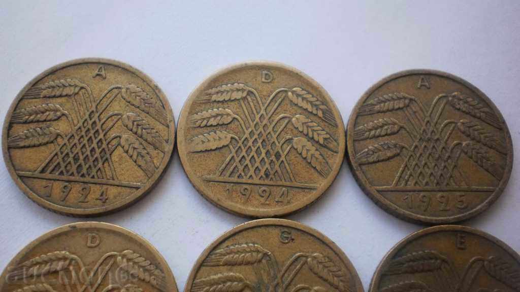 Germania Weimar Republic Lot 6 Monede 1924. - 5