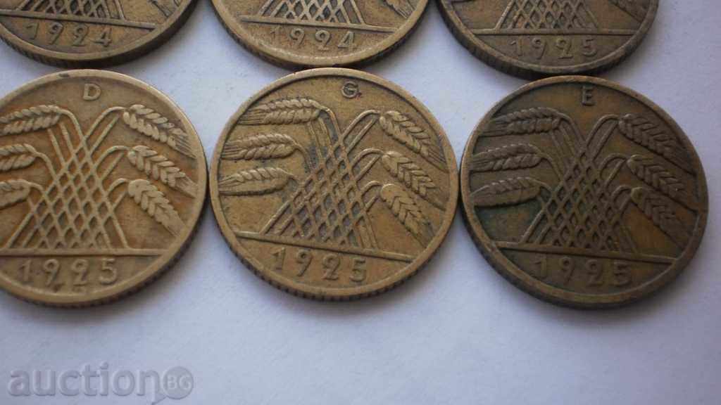 Germania Weimar Republic Lot 6 Monede 1924. - 6