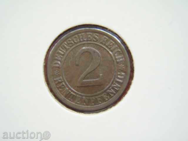 2 Pfenig 1924 G Γερμανία (Γερμανία) - XF 2 Pfenig 1924 G Γερμανία (Γερμανία) - XF