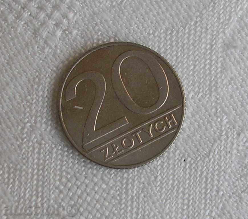 20 злоти Полша 1990 г.