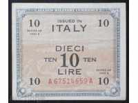 Collection Banknote Italy 10 Pounds 1943 R rare