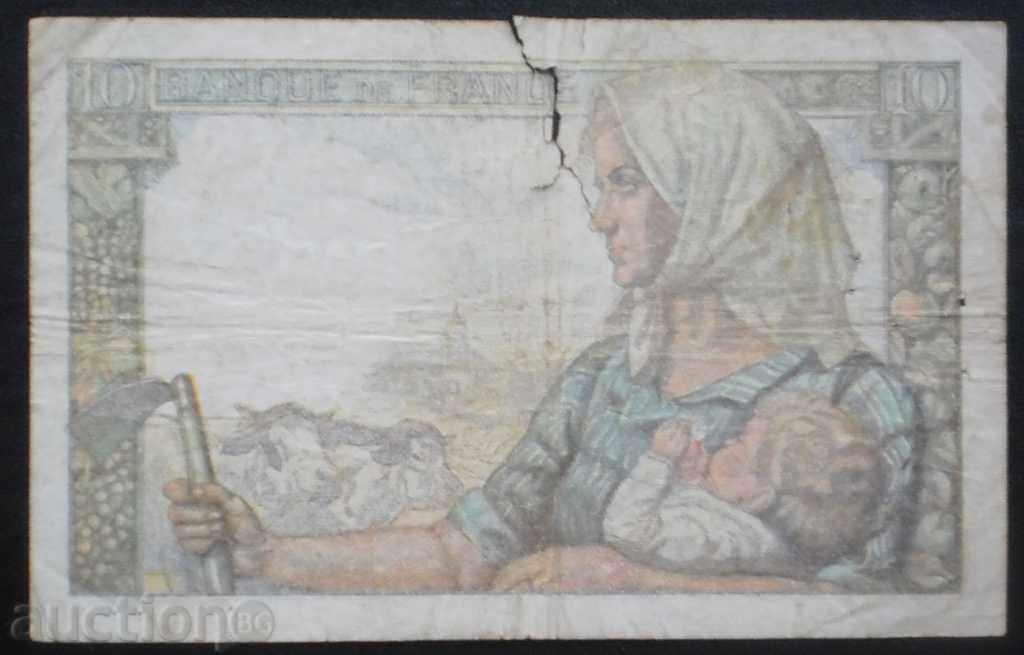 colecție de bancnote France 10 Franci 1949 R rare cu preț € 2.05 | 4.01 BGN