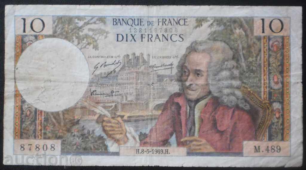 Collection Banknote France 10 Franca 1969 R rare