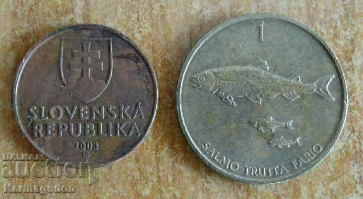 Πολλά νομίσματα - Σλοβακία και Σλοβενία με τιμή € 0.50 | 0.98 BGN