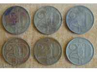 20 Halers 1973, 1976, 1977, 1978, 1987 - Cehoslovacia